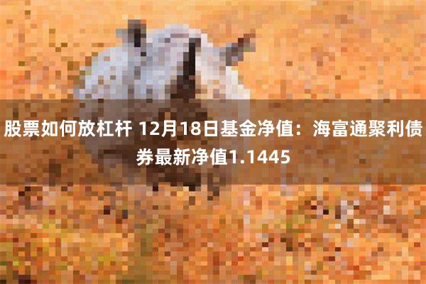 股票如何放杠杆 12月18日基金净值：海富通聚利债券最新净值1.1445